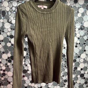 Love Tree Olive Long Sleeve Ribbed Top